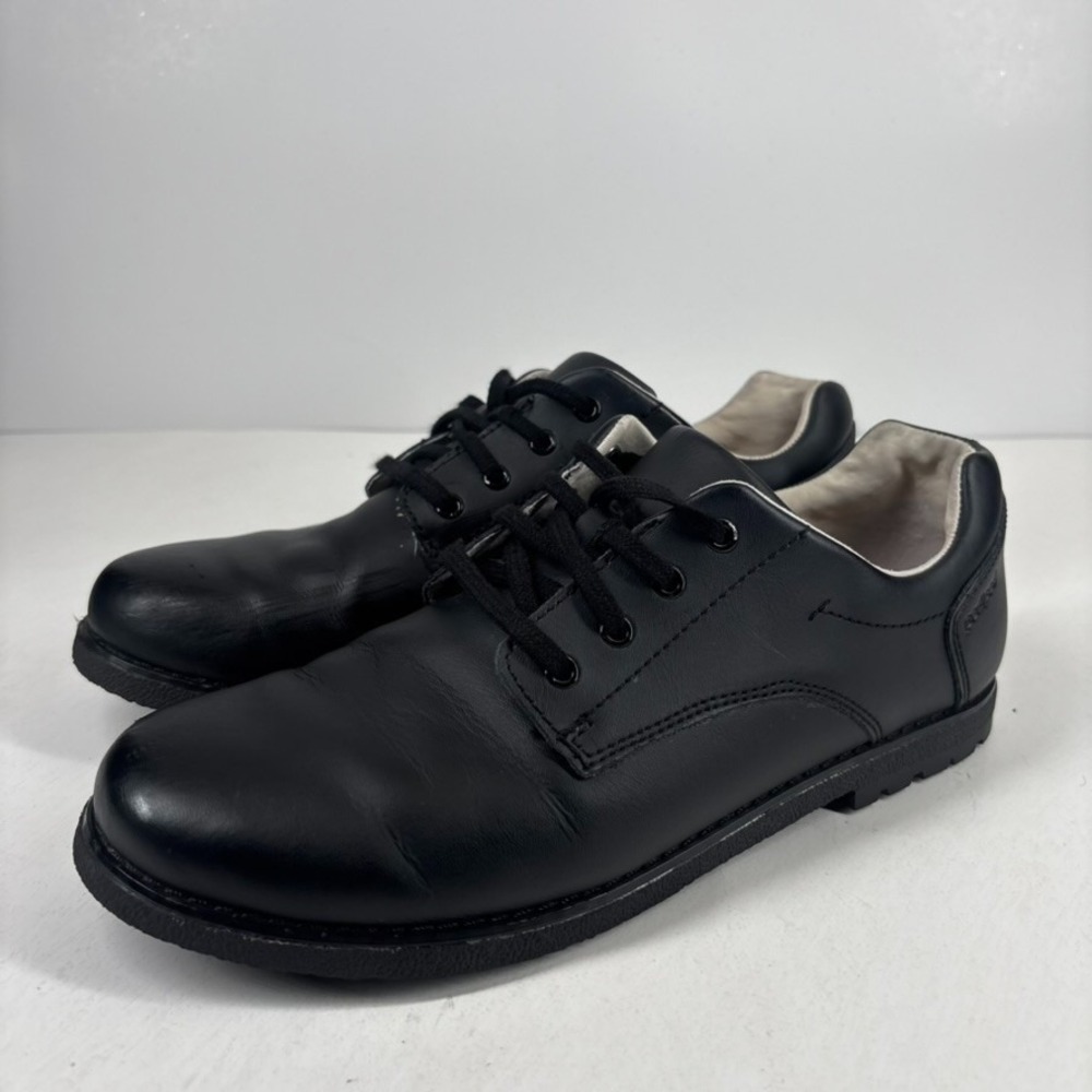 Pediped Flex Storm Big Kids Youth 5.5–6 Black Leather Lace-Up Oxford Dress Shoe